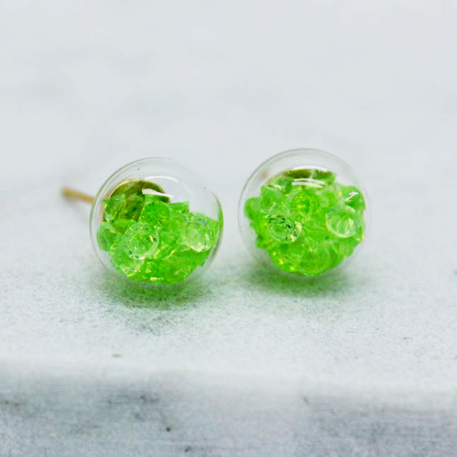 Crushed Gemstone Austrian Crystal Earrings