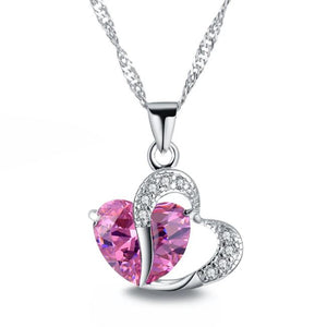 Genuine Austrian Crystal Heart Pendant Necklace