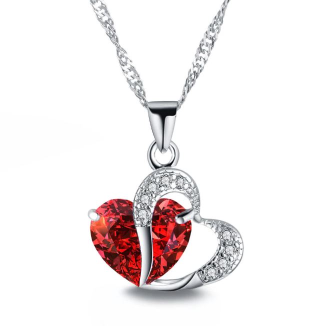 Genuine Austrian Crystal Heart Pendant Necklace